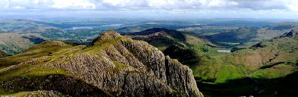 Loft Crag viewed from Pike O' Stickle, Langdale Pikes